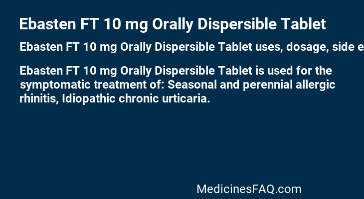 Ebasten FT 10 mg Orally Dispersible Tablet