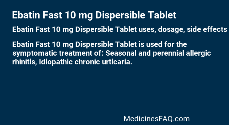 Ebatin Fast 10 mg Dispersible Tablet