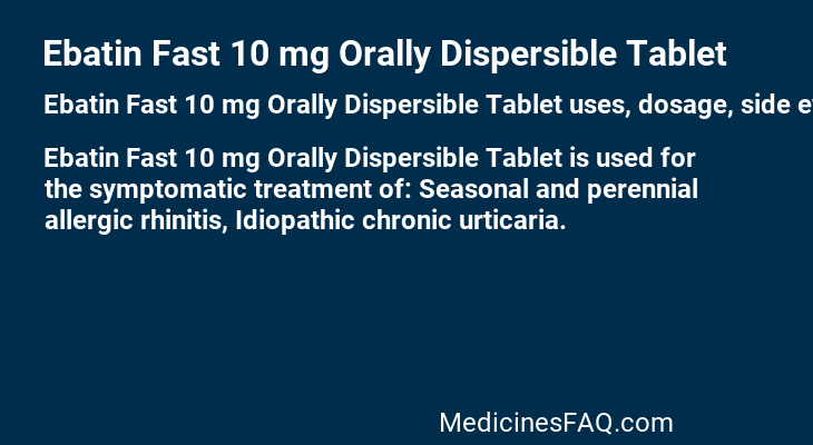 Ebatin Fast 10 mg Orally Dispersible Tablet