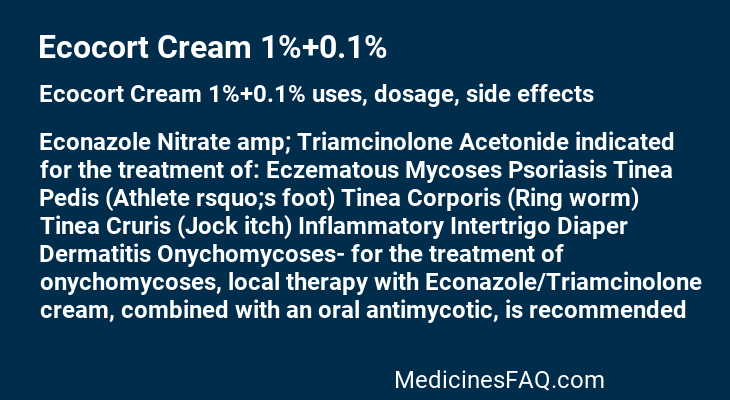 Ecocort Cream 1%+0.1%