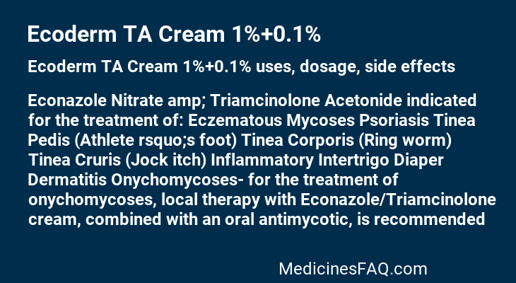 Ecoderm TA Cream 1%+0.1%