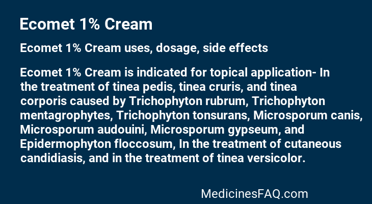 Ecomet 1% Cream