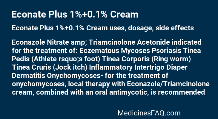 Econate Plus 1%+0.1% Cream