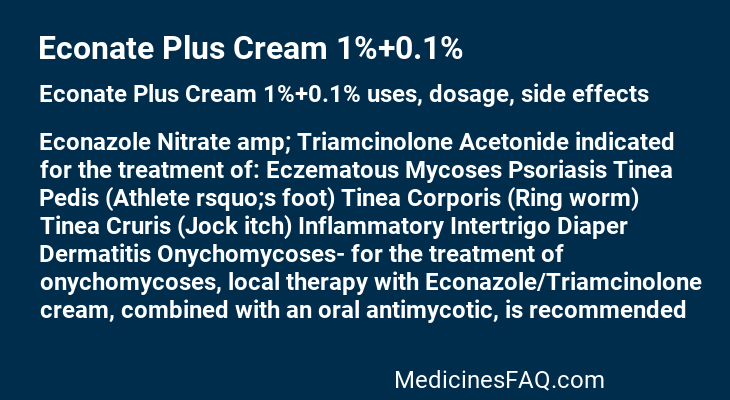 Econate Plus Cream 1%+0.1%