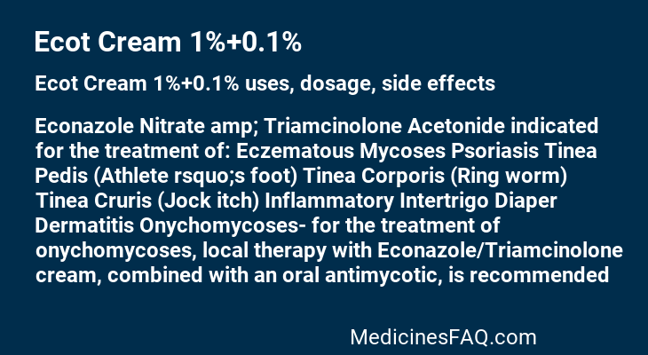 Ecot Cream 1%+0.1%