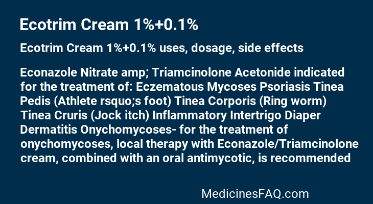 Ecotrim Cream 1%+0.1%
