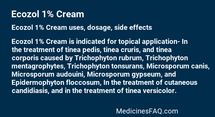 Ecozol 1% Cream