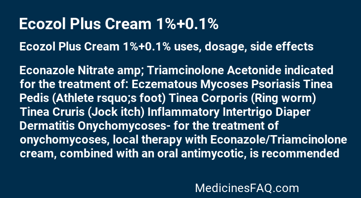 Ecozol Plus Cream 1%+0.1%