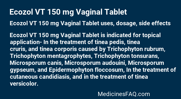 Ecozol VT 150 mg Vaginal Tablet