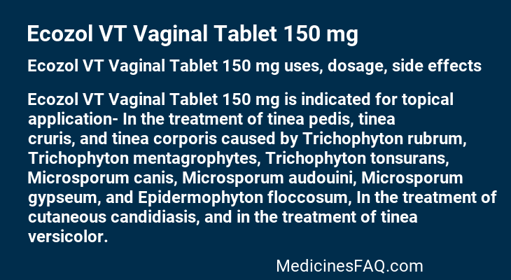 Ecozol VT Vaginal Tablet 150 mg