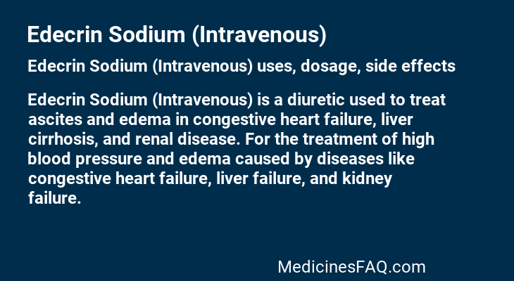 Edecrin Sodium (Intravenous)