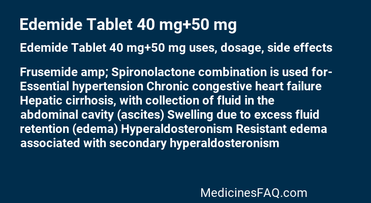 Edemide Tablet 40 mg+50 mg