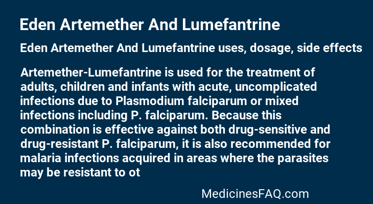 Eden Artemether And Lumefantrine