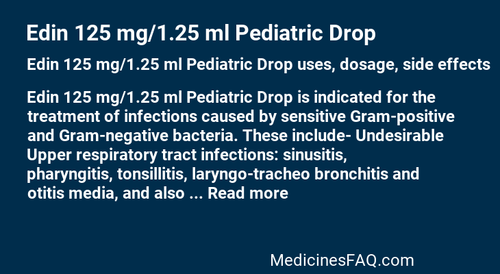 Edin 125 mg/1.25 ml Pediatric Drop