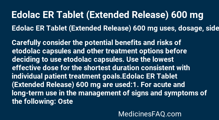 Edolac ER Tablet (Extended Release) 600 mg