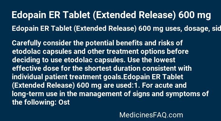 Edopain ER Tablet (Extended Release) 600 mg