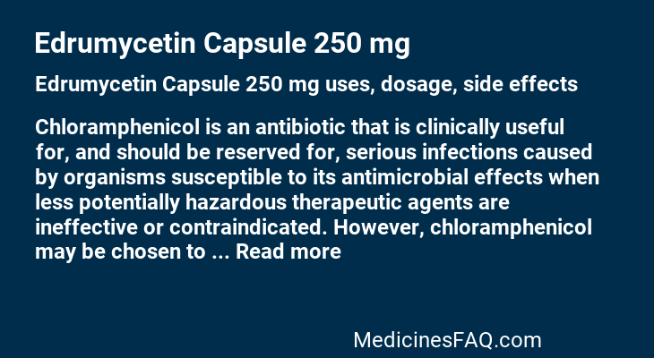 Edrumycetin Capsule 250 mg