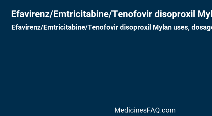 Efavirenz/Emtricitabine/Tenofovir disoproxil Mylan