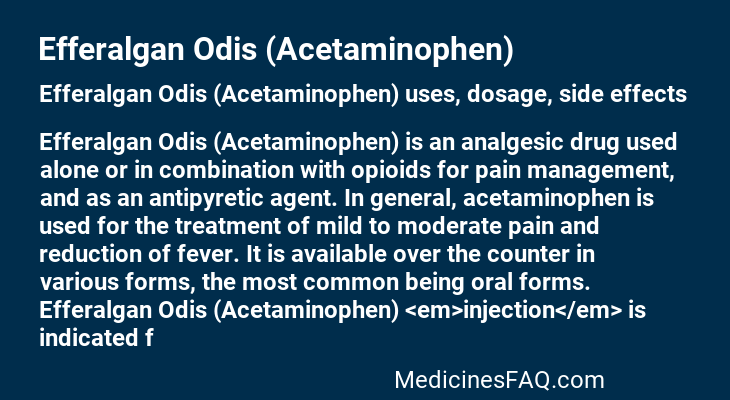 Efferalgan Odis (Acetaminophen)