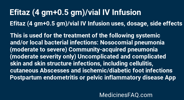 Efitaz (4 gm+0.5 gm)/vial IV Infusion