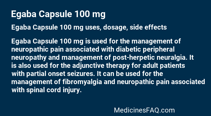 Egaba Capsule 100 mg