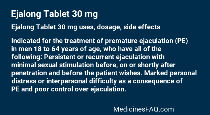 Ejalong Tablet 30 mg