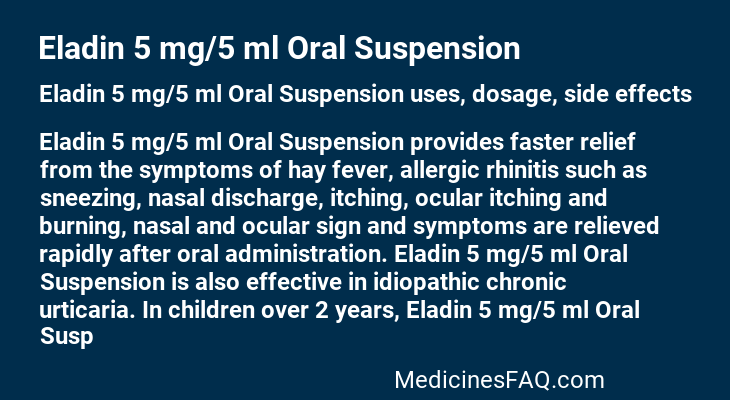 Eladin 5 mg/5 ml Oral Suspension