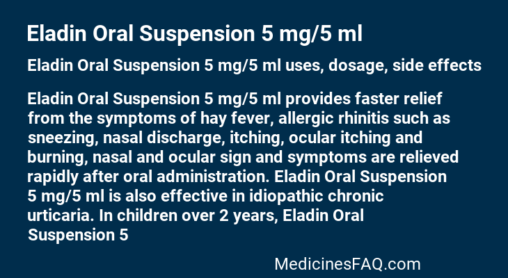 Eladin Oral Suspension 5 mg/5 ml