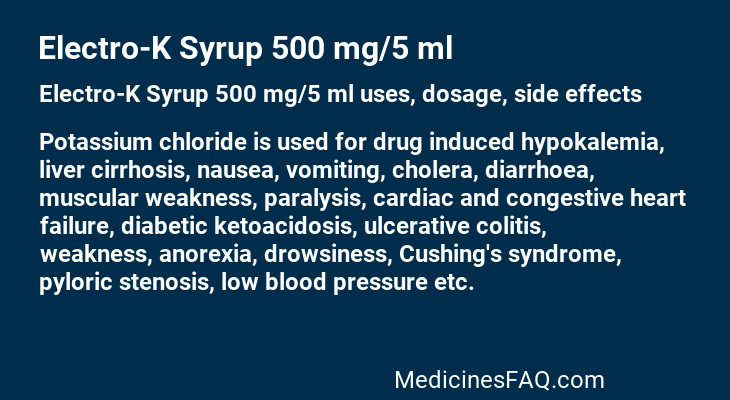 Electro-K Syrup 500 mg/5 ml