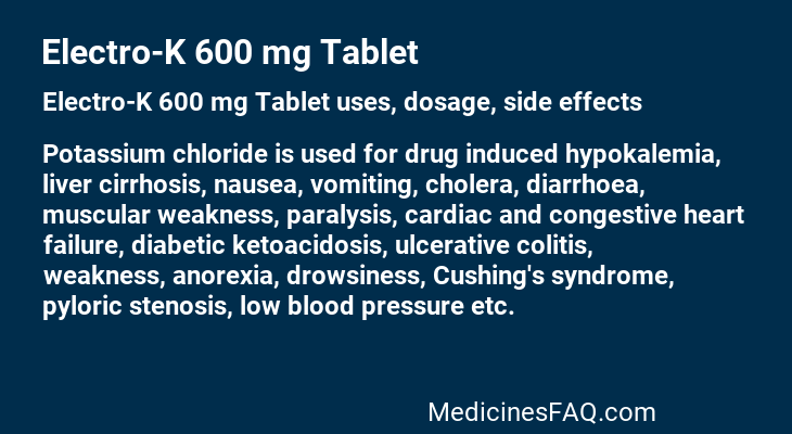 Electro-K 600 mg Tablet