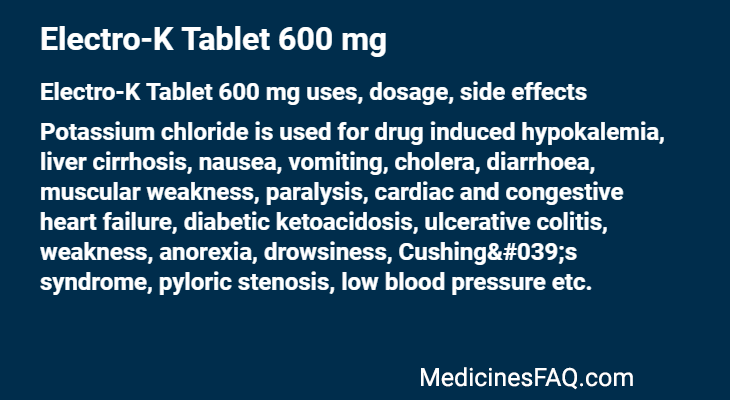 Electro-K Tablet 600 mg