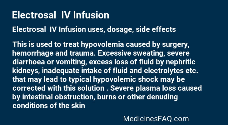 Electrosal  IV Infusion