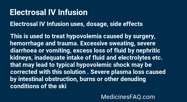 Electrosal IV Infusion