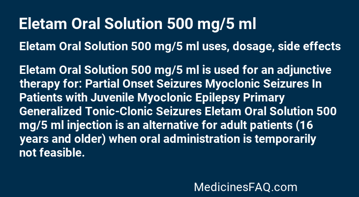 Eletam Oral Solution 500 mg/5 ml