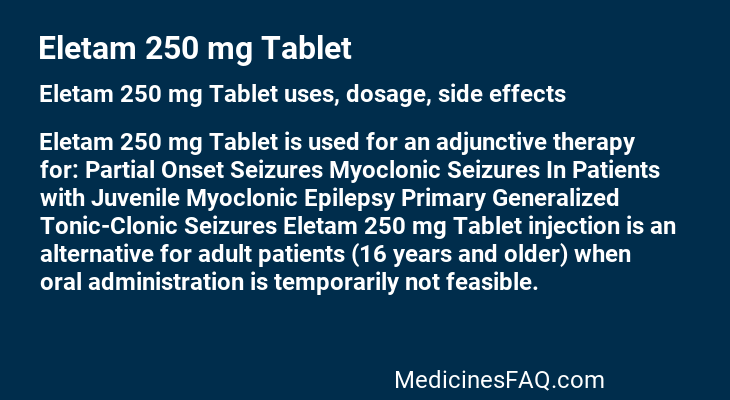 Eletam 250 mg Tablet