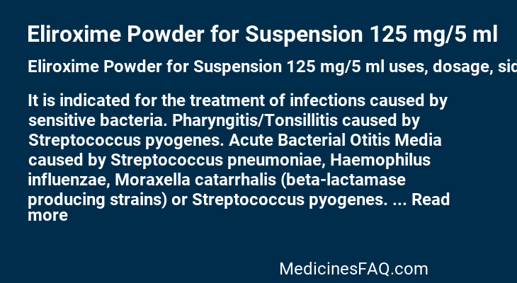 Eliroxime Powder for Suspension 125 mg/5 ml