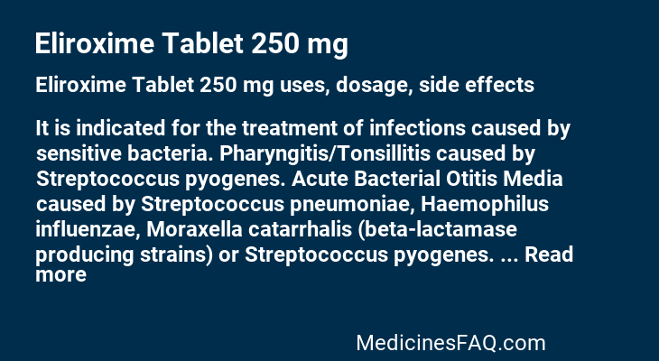 Eliroxime Tablet 250 mg