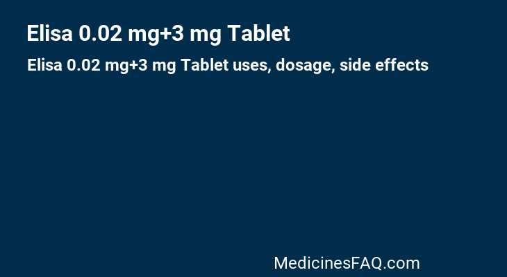 Elisa 0.02 mg+3 mg Tablet