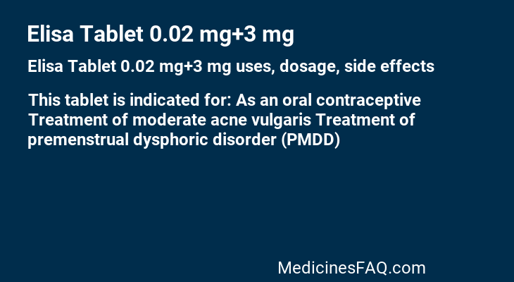 Elisa Tablet 0.02 mg+3 mg