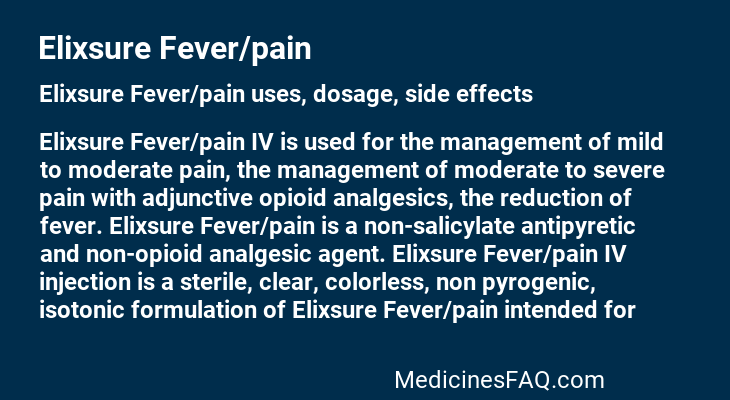 Elixsure Fever/pain