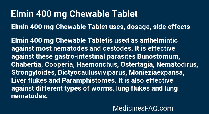 Elmin 400 mg Chewable Tablet