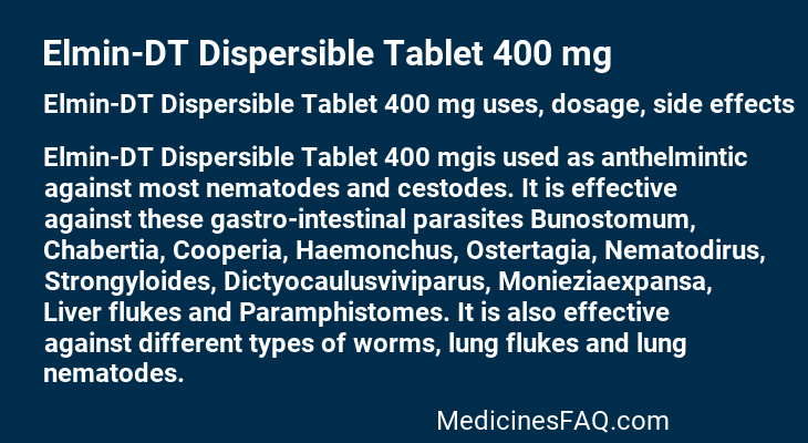 Elmin-DT Dispersible Tablet 400 mg