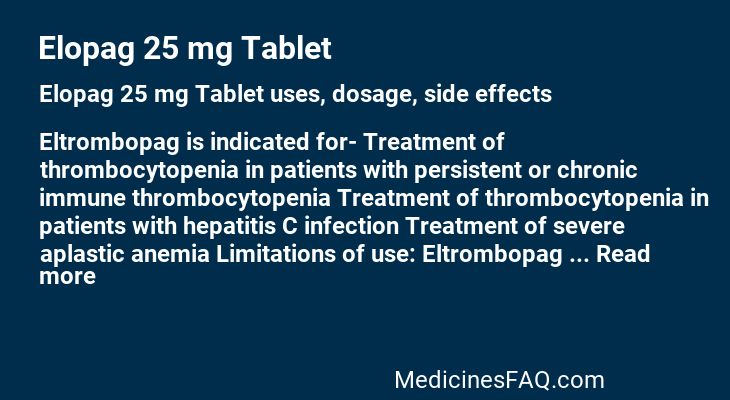 Elopag 25 mg Tablet