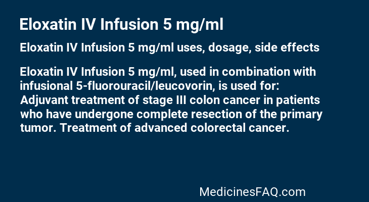 Eloxatin IV Infusion 5 mg/ml