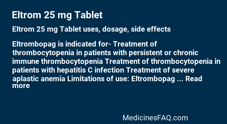 Eltrom 25 mg Tablet