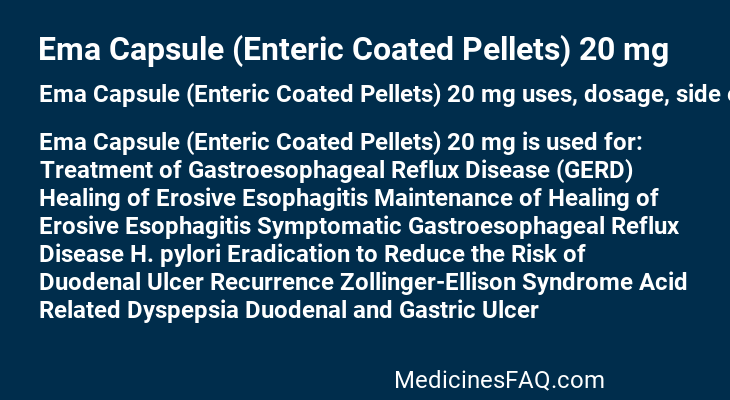 Ema Capsule (Enteric Coated Pellets) 20 mg