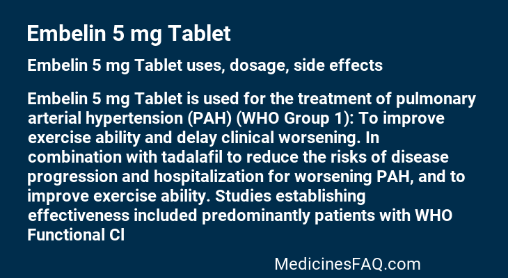 Embelin 5 mg Tablet