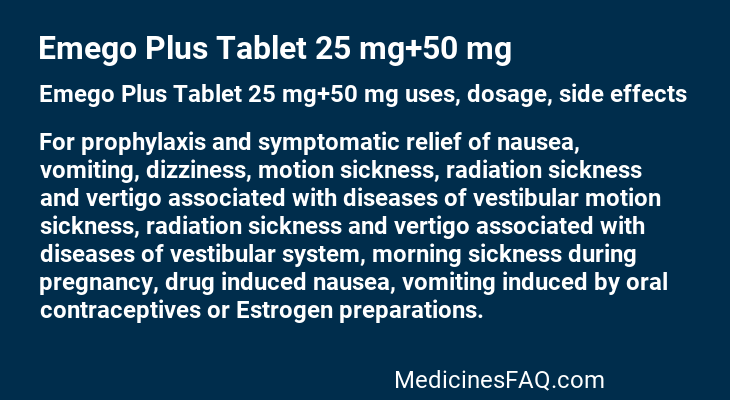 Emego Plus Tablet 25 mg+50 mg