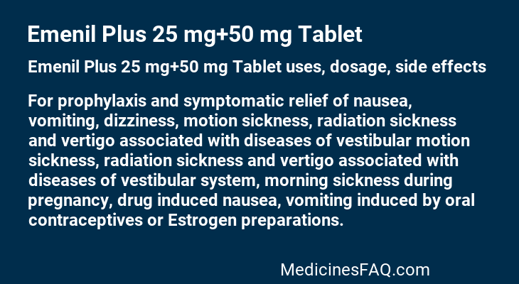 Emenil Plus 25 mg+50 mg Tablet