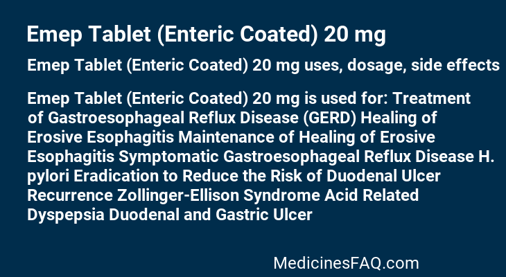 Emep Tablet (Enteric Coated) 20 mg